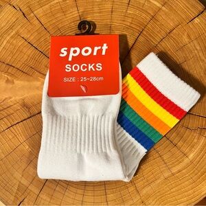 Sport Socks with Rainbow Stripes